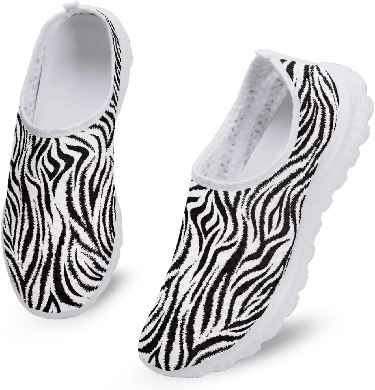HUGS IDEA Women's Floral Mesh Slip on Shoes