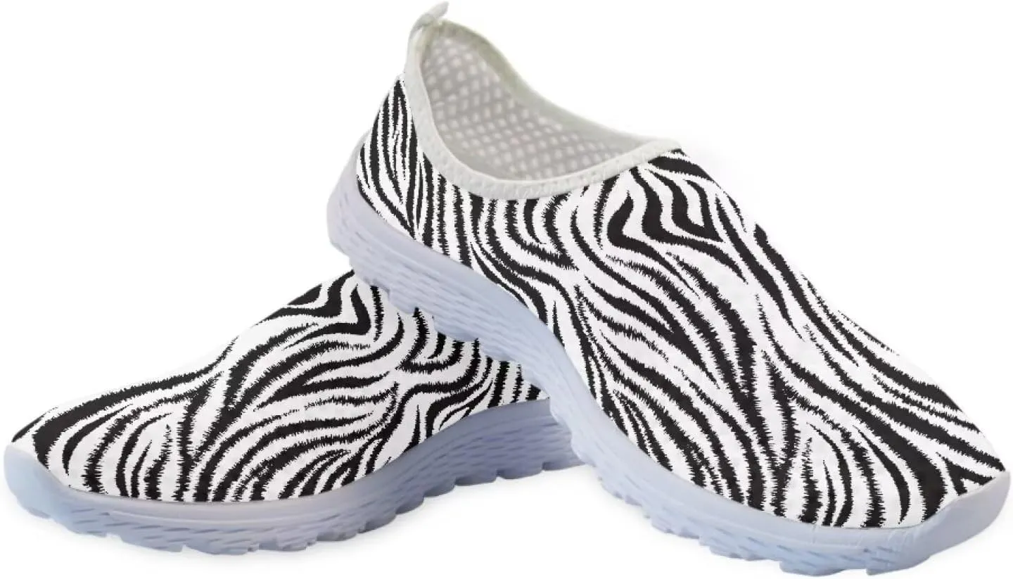 HUGS IDEA Women's Floral Mesh Slip on Shoes