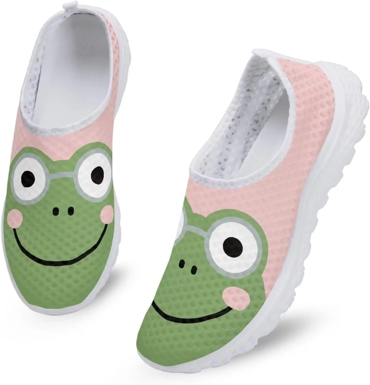 HUGS IDEA Women's Floral Mesh Slip on Shoes