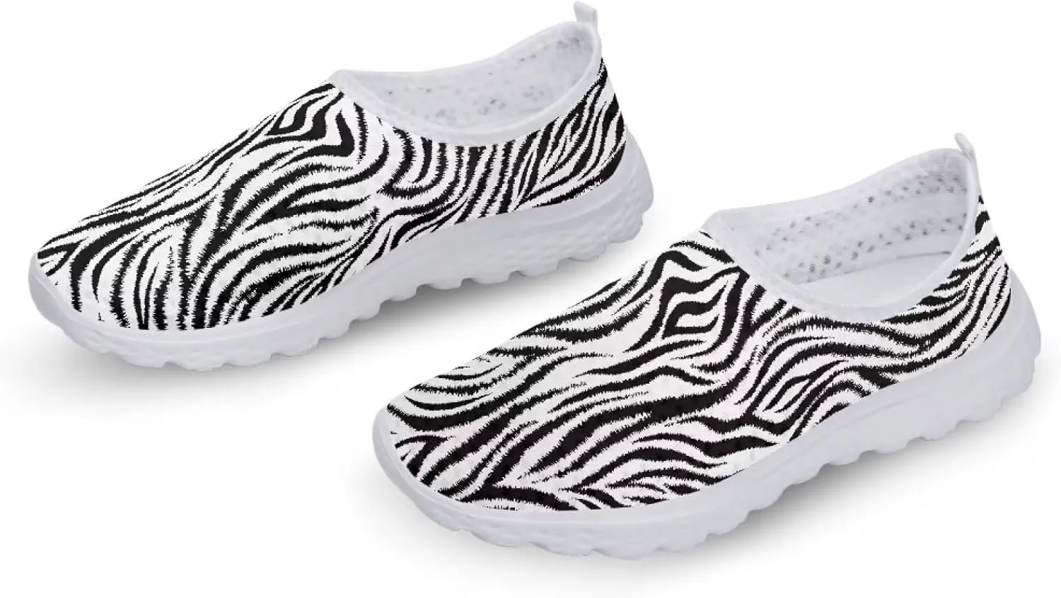 HUGS IDEA Women's Floral Mesh Slip on Shoes