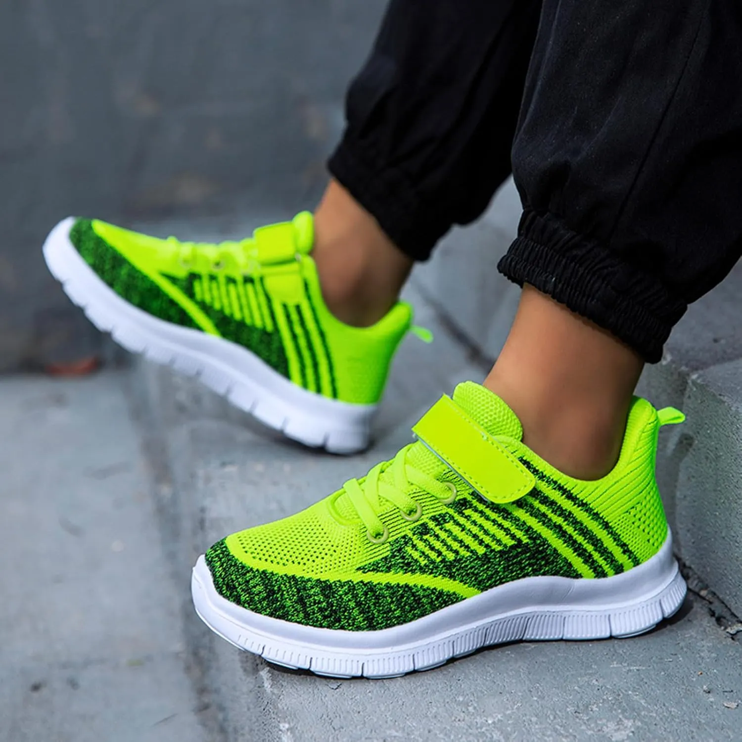 IWIHMIV Girls Tennis Shoes Girls Sneakers Kids Sneakers for Boys Girls Running Tennis Shoes Breathable Sport Athletic Shoes