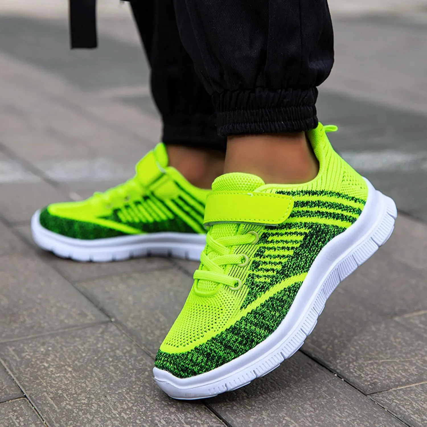 IWIHMIV Girls Tennis Shoes Girls Sneakers Kids Sneakers for Boys Girls Running Tennis Shoes Breathable Sport Athletic Shoes