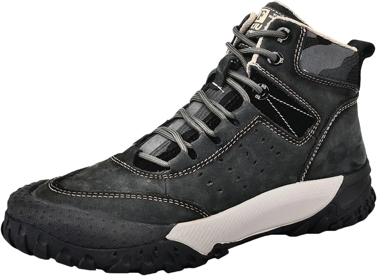 JiuQing Men's Hiking Boots Waterproof Desert Boots Breathable Backpacking Trekking Trails Shoes