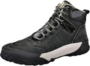 JiuQing Men's Hiking Boots Waterproof Desert Boots Breathable Backpacking Trekking Trails Shoes