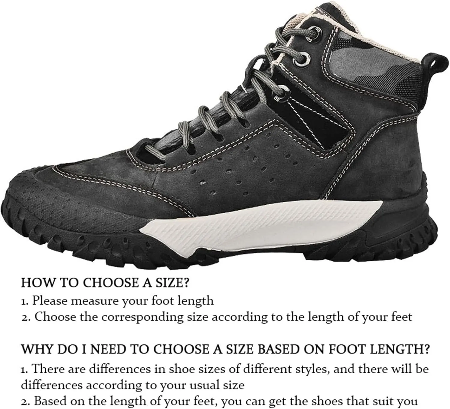 JiuQing Men's Hiking Boots Waterproof Desert Boots Breathable Backpacking Trekking Trails Shoes
