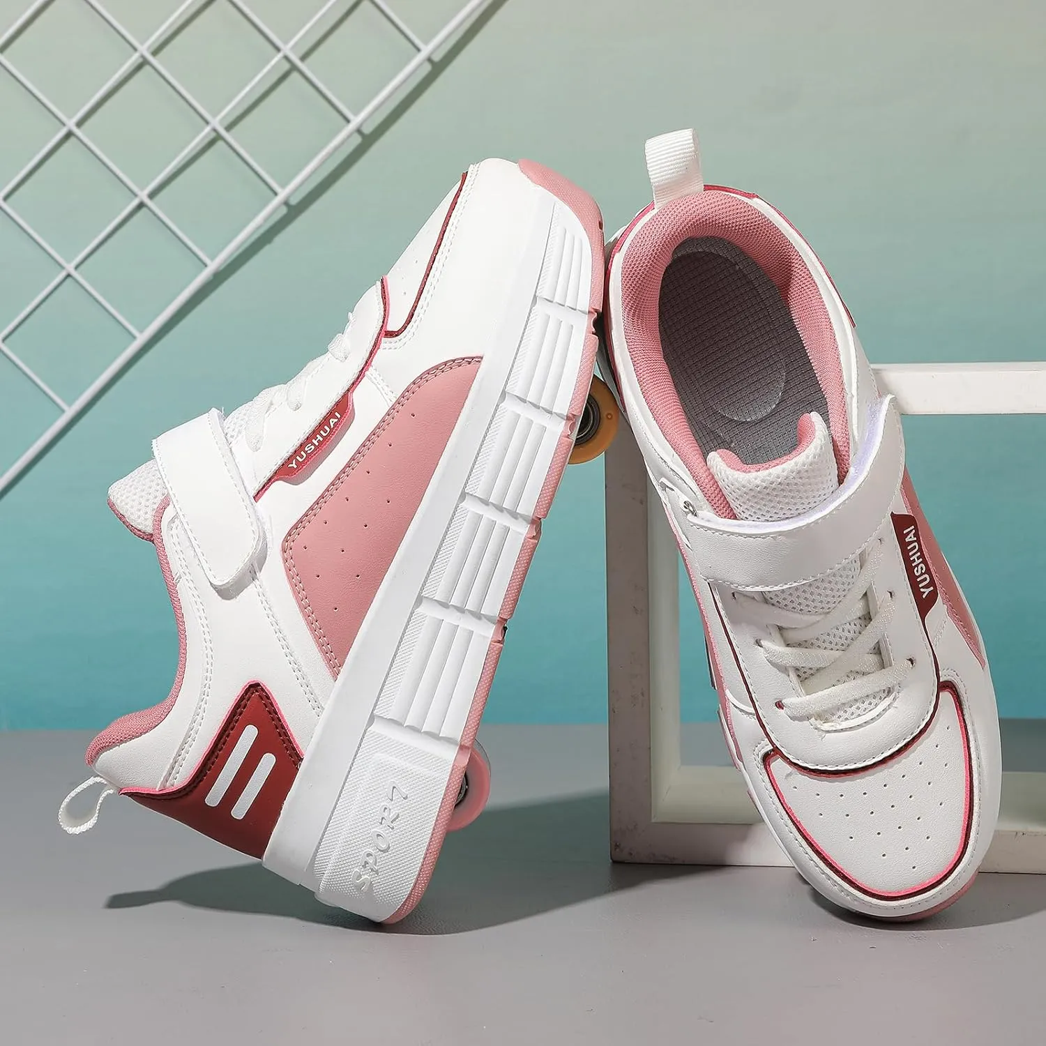Kids Roller Skate Shoes Automatic Retrectable Technical Skateboarding Skates Multisport Running Sneakers for Boys Girls and Teen Outdoor