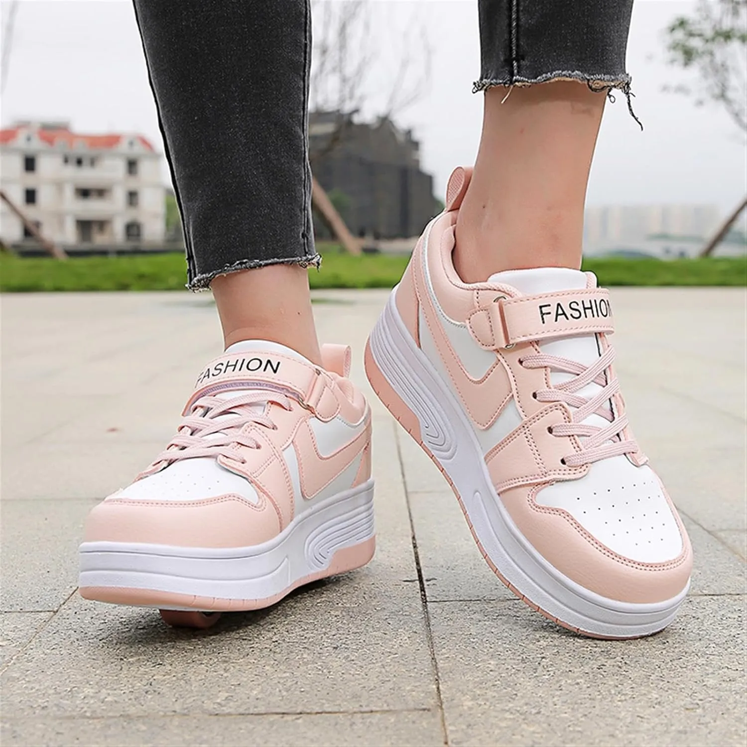 Kids Roller Skate Shoes Automatic Retrectable Technical Skateboarding Skates Multisport Running Sneakers for Boys Girls and Teen Outdoor