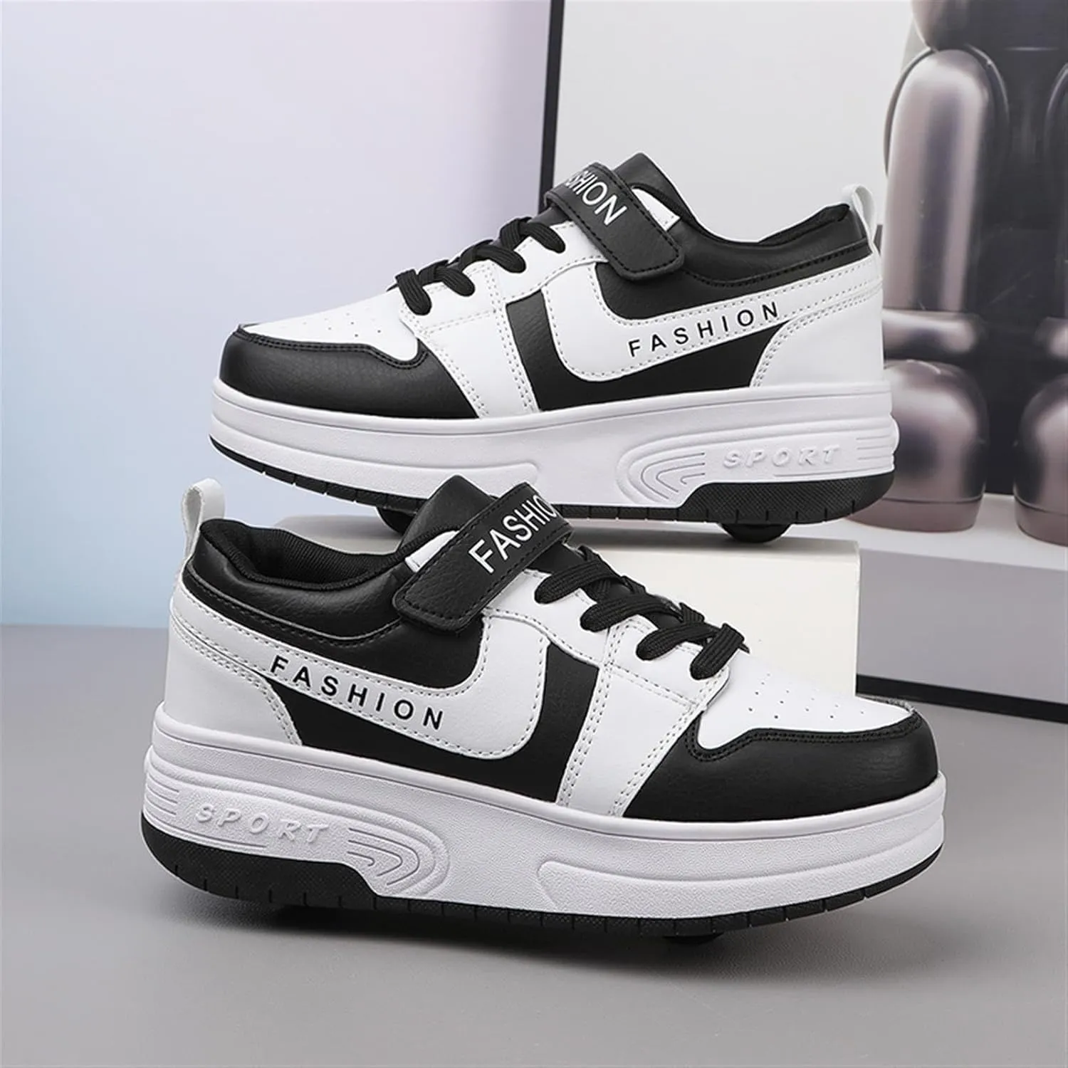 Kids Roller Skate Shoes Automatic Retrectable Technical Skateboarding Skates Multisport Running Sneakers for Boys Girls and Teen Outdoor