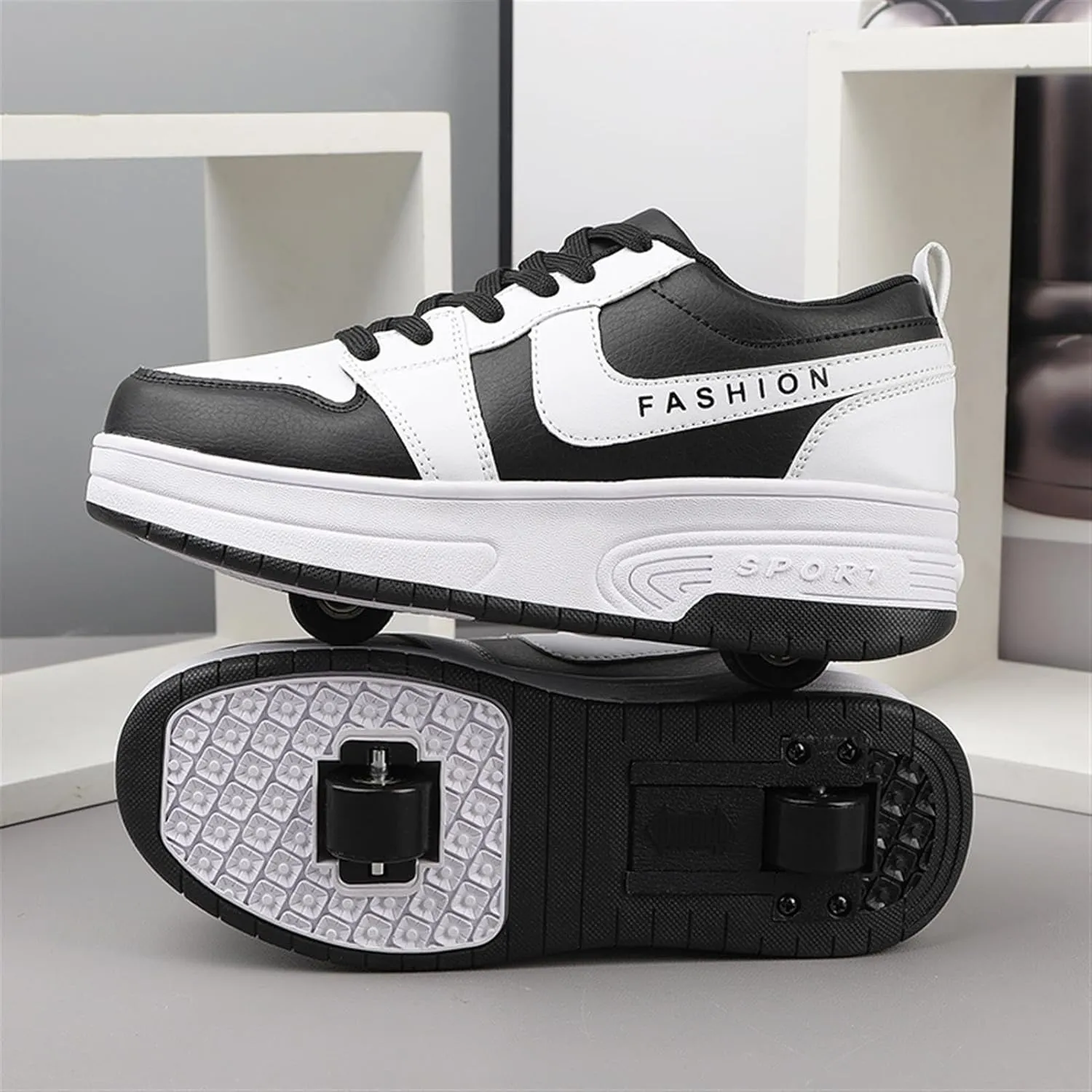 Kids Roller Skate Shoes Automatic Retrectable Technical Skateboarding Skates Multisport Running Sneakers for Boys Girls and Teen Outdoor