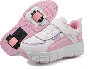 Kids Roller Skate Shoes Automatic Retrectable Technical Skateboarding Skates Multisport Running Sneakers for Boys Girls and Teen Outdoor