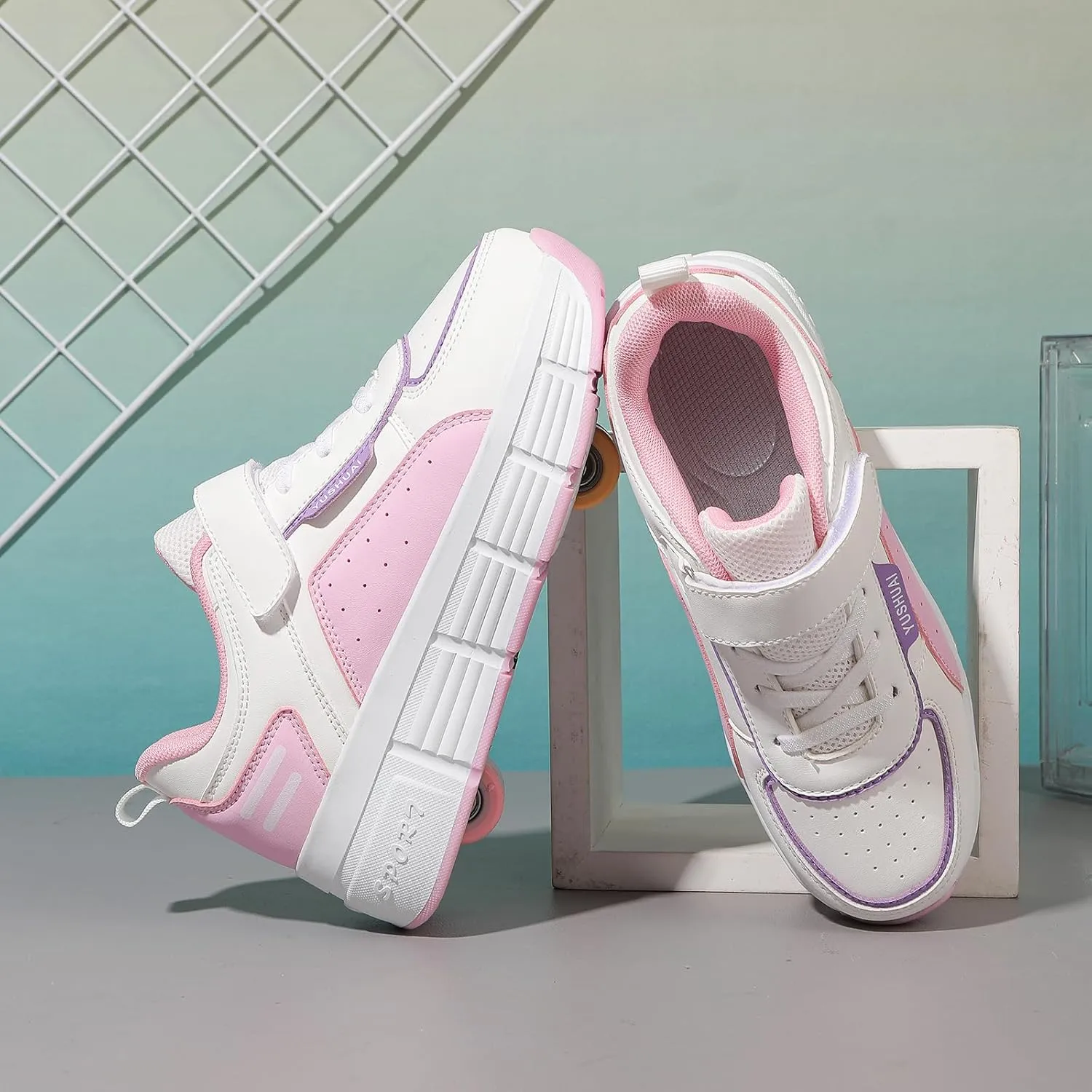 Kids Roller Skate Shoes Automatic Retrectable Technical Skateboarding Skates Multisport Running Sneakers for Boys Girls and Teen Outdoor
