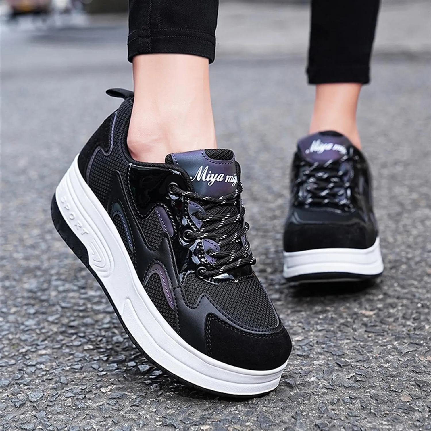 Kids Roller Sneakers with Detachable Wheels, Unisex Casual Skating Shoes, Trendy All-Season Round Toe Lace-up Sneakers for Party, Birthday