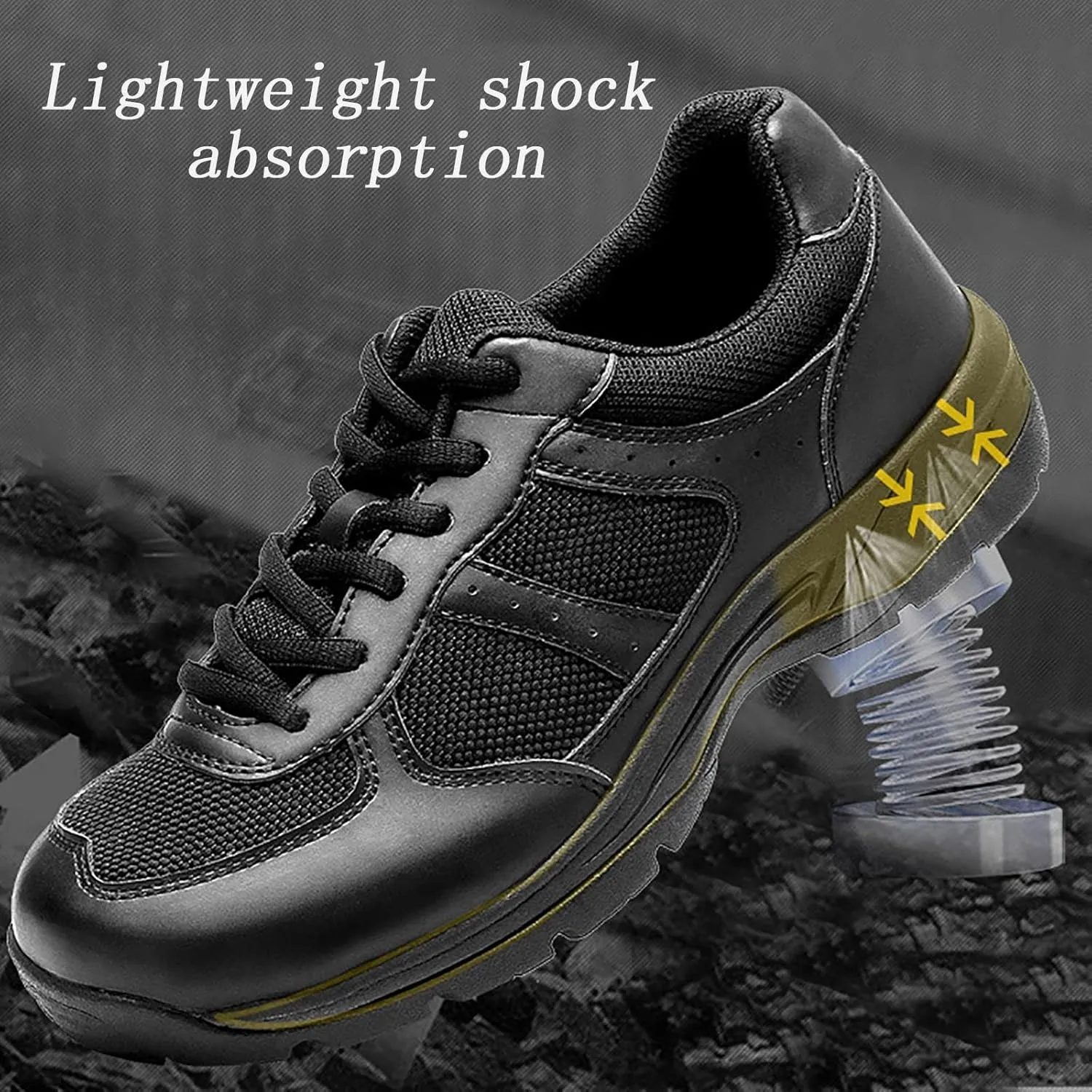 Lightweight Low Help Desert Boots for Men, Spring Autumn Comfort Durable Rubber Mountaineering Boots, Outdoor Lace-up Waterproof Non-slip Hiking Work Boots