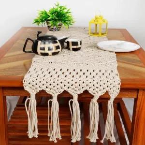 Macrame Diamonds Table Runner | 55x14 inches