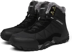 Men's Hiking Boots,Outdoor Leisure Off-Road High-top Cotton Shoes,Black-38/UK 5.5/US 6.5