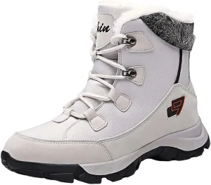 Men's Insulated Waterproof Hiking Snow Boots Fur Lined Winter Boot Non-Slip Outdoor Ankle High-top Shoes