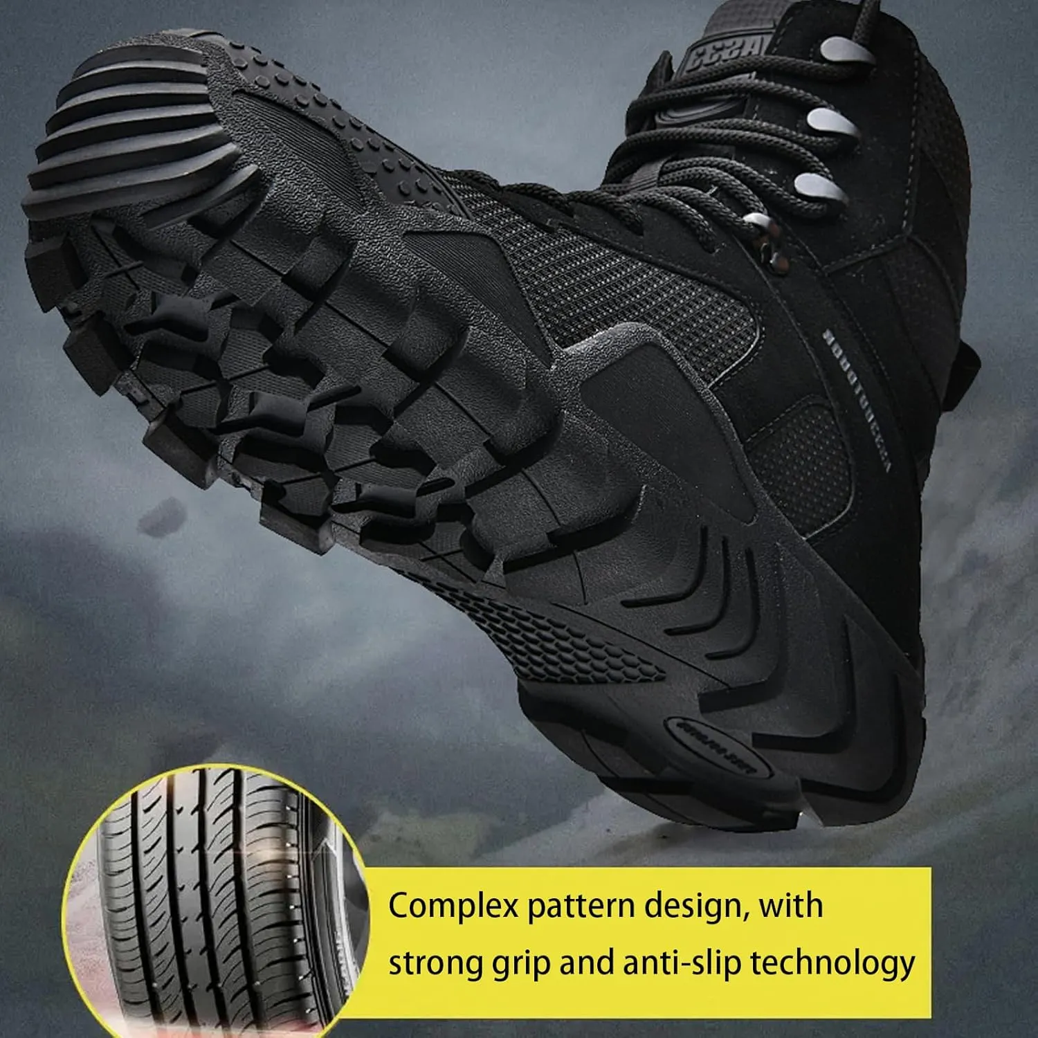 Men's Lace up Platform Waterproof Tactical Boots Round Toe Comfortable Warm Non Slip Military Boots for Hiking Adventure Outdoor Work Boots
