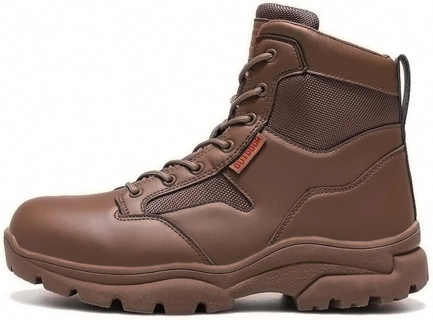 Men's Outdoor Hiking Climbing Boots Non-Slip Military Tactical Desert Boots Waterproof Leather Comfortable Safety Work Shoes High Top Motorcycle Shoes