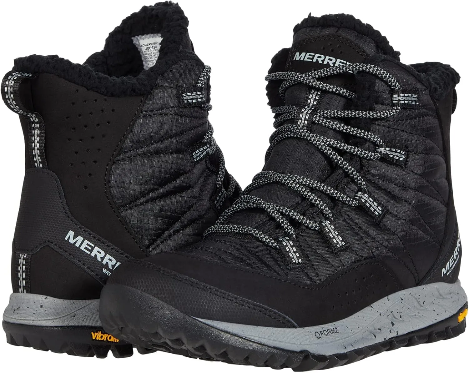 Merrell Women's Winter Boots Hiking, Black, 10