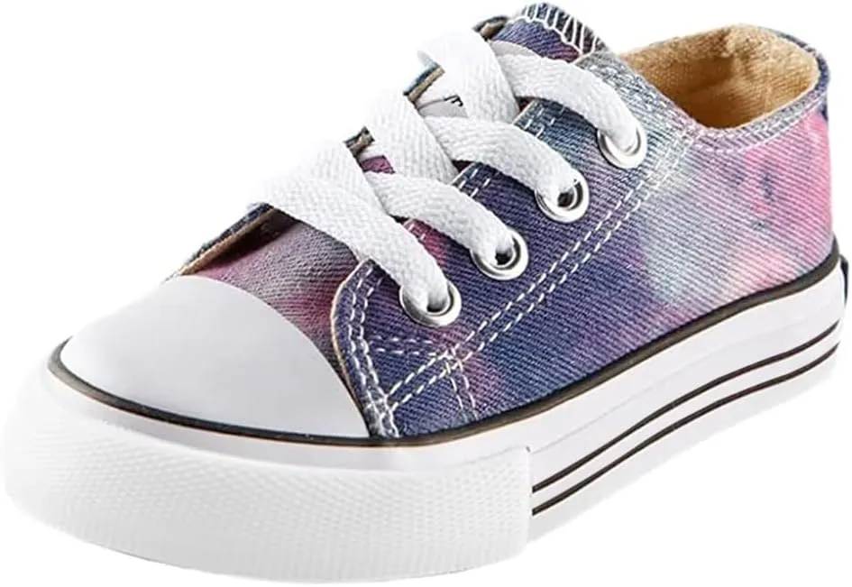 Mvlsoct Boys and Girl Low Top Canvas Kids Lace up Sneakers