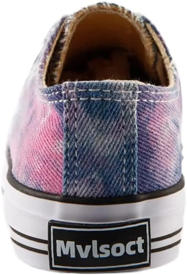 Mvlsoct Boys and Girl Low Top Canvas Kids Lace up Sneakers