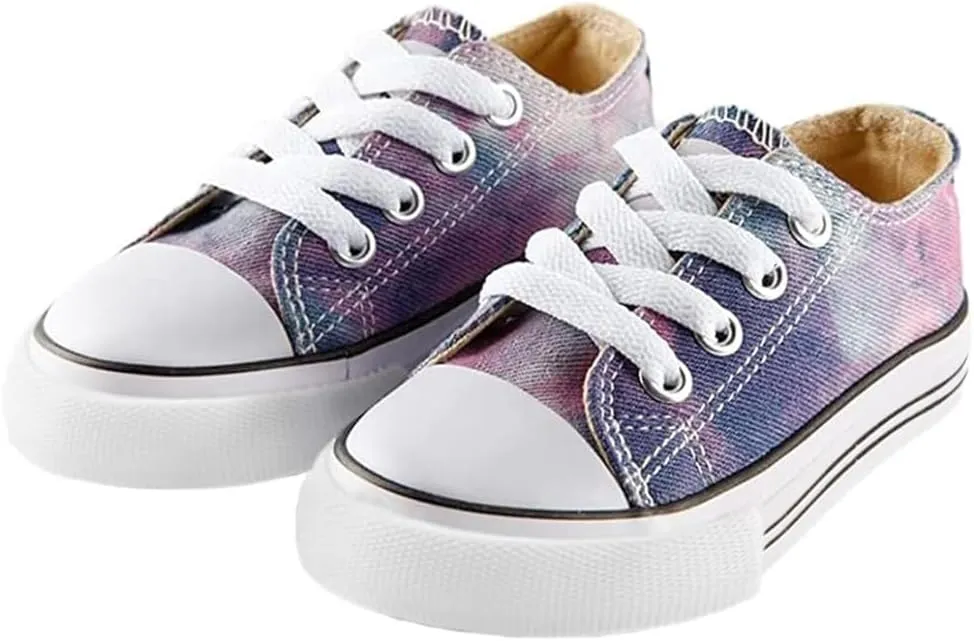 Mvlsoct Boys and Girl Low Top Canvas Kids Lace up Sneakers