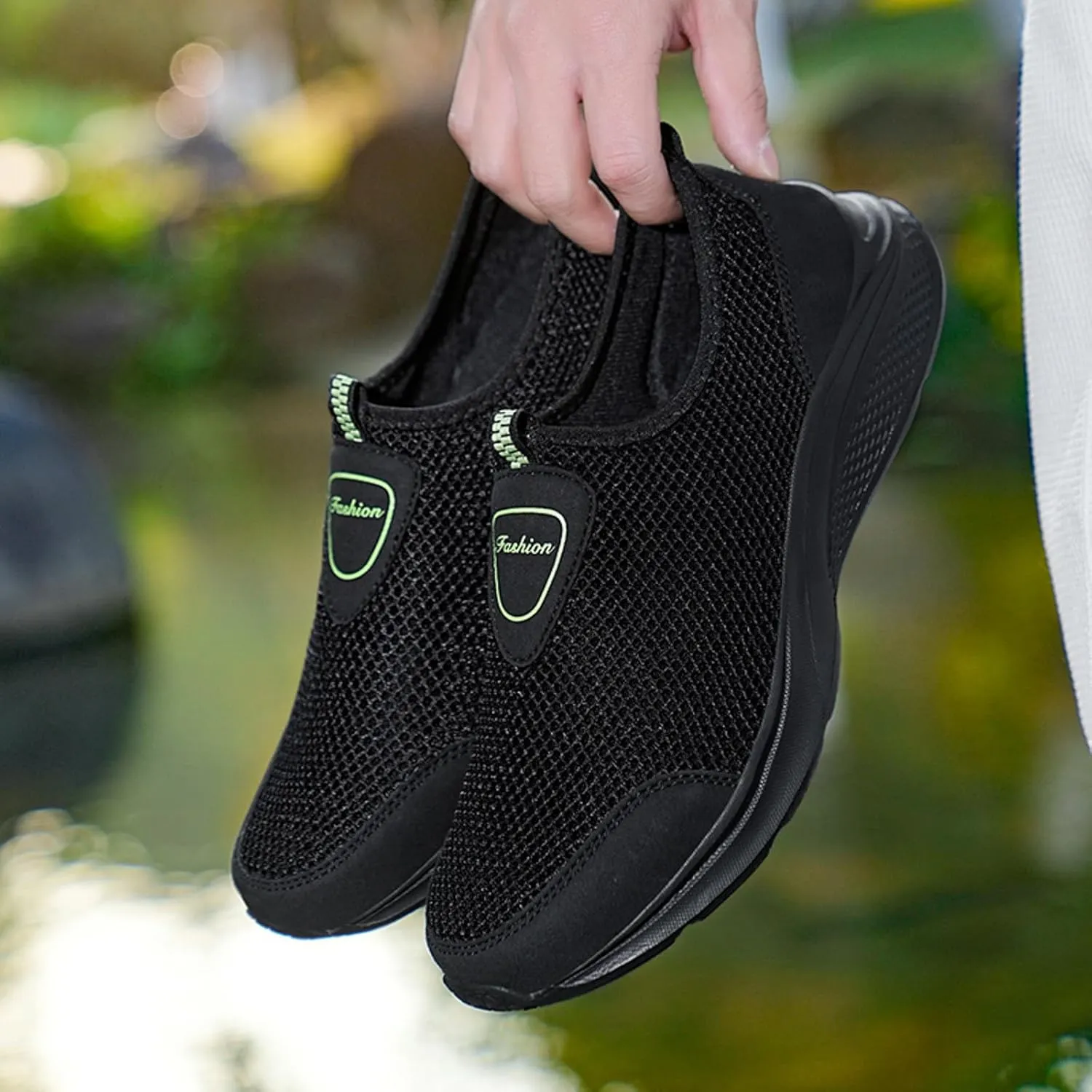 Outdoor Jogging Sneaker for Men Slip On Lightweight Breathable Fashion Sneaker Convenient Elderly Slip On Shoes