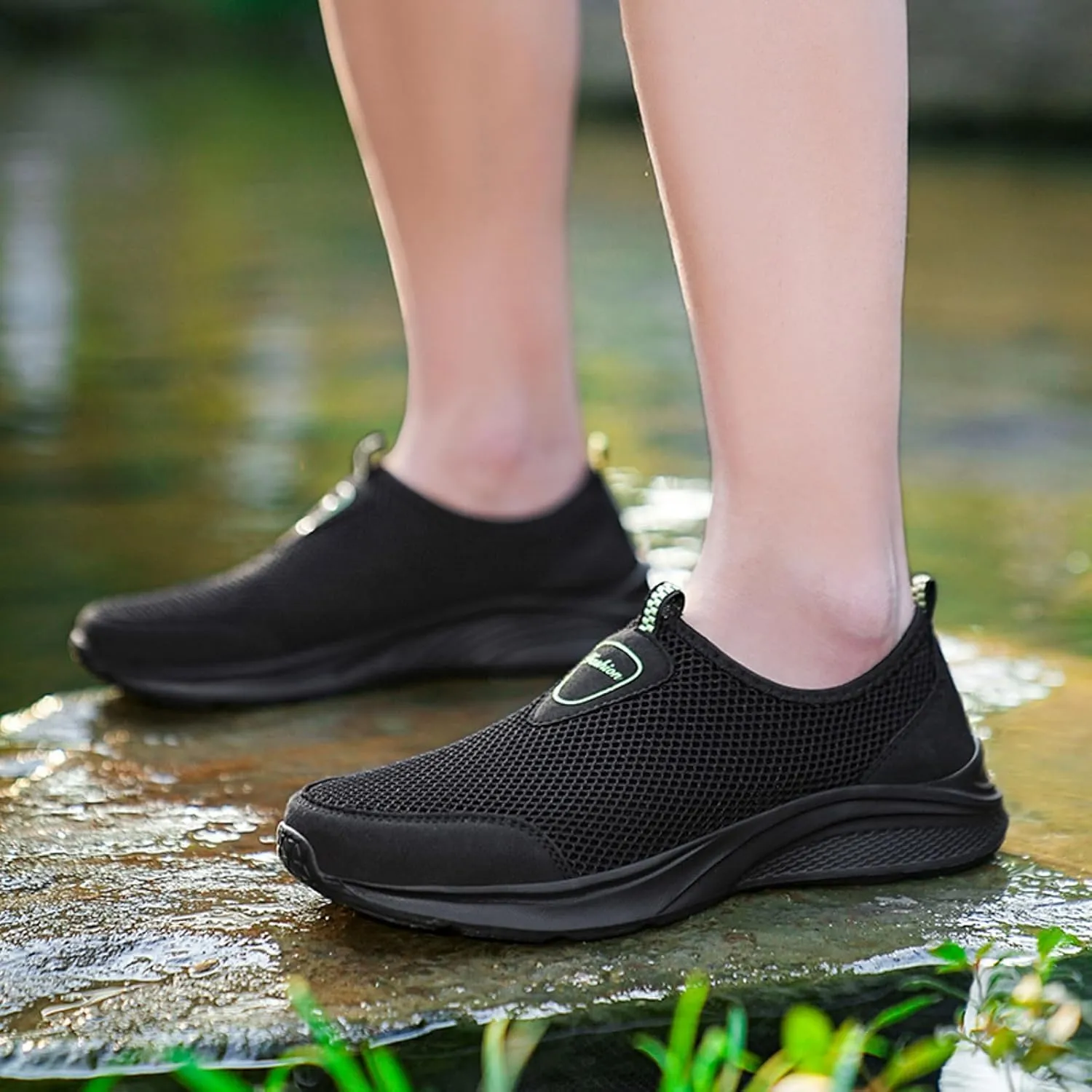 Outdoor Jogging Sneaker for Men Slip On Lightweight Breathable Fashion Sneaker Convenient Elderly Slip On Shoes