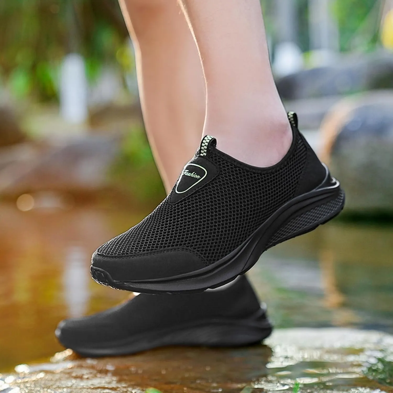 Outdoor Jogging Sneaker for Men Slip On Lightweight Breathable Fashion Sneaker Convenient Elderly Slip On Shoes