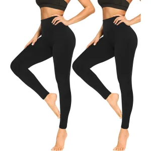Pack Of 2 Leggings for Women Butt Lift-High Waisted Tummy Control Black Workout Yoga Pants