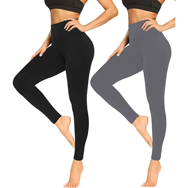 Pack Of 2 Leggings for Women Butt Lift-High Waisted Tummy Control Black Workout Yoga Pants