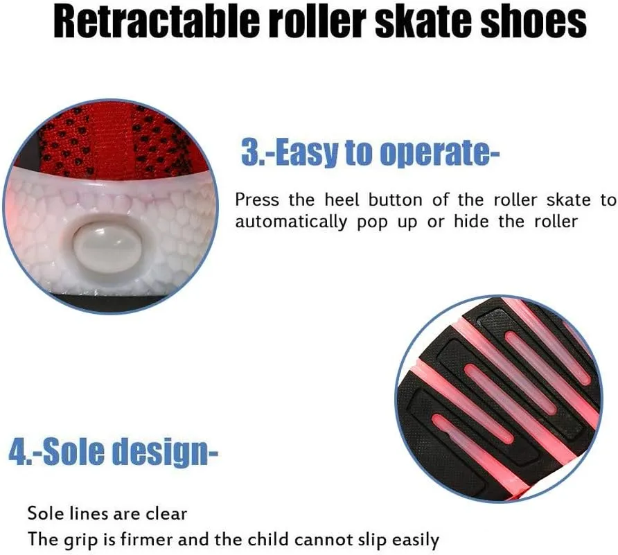 Roller Shoes USB Rechargeable Roller Skate Shoes Led Fashion Sneakers Kids Girls Boys Shoes with Wheels Comfortable Mesh Surface Thanksgiving Christmas Day Best GiftBlack-USA 7.5
