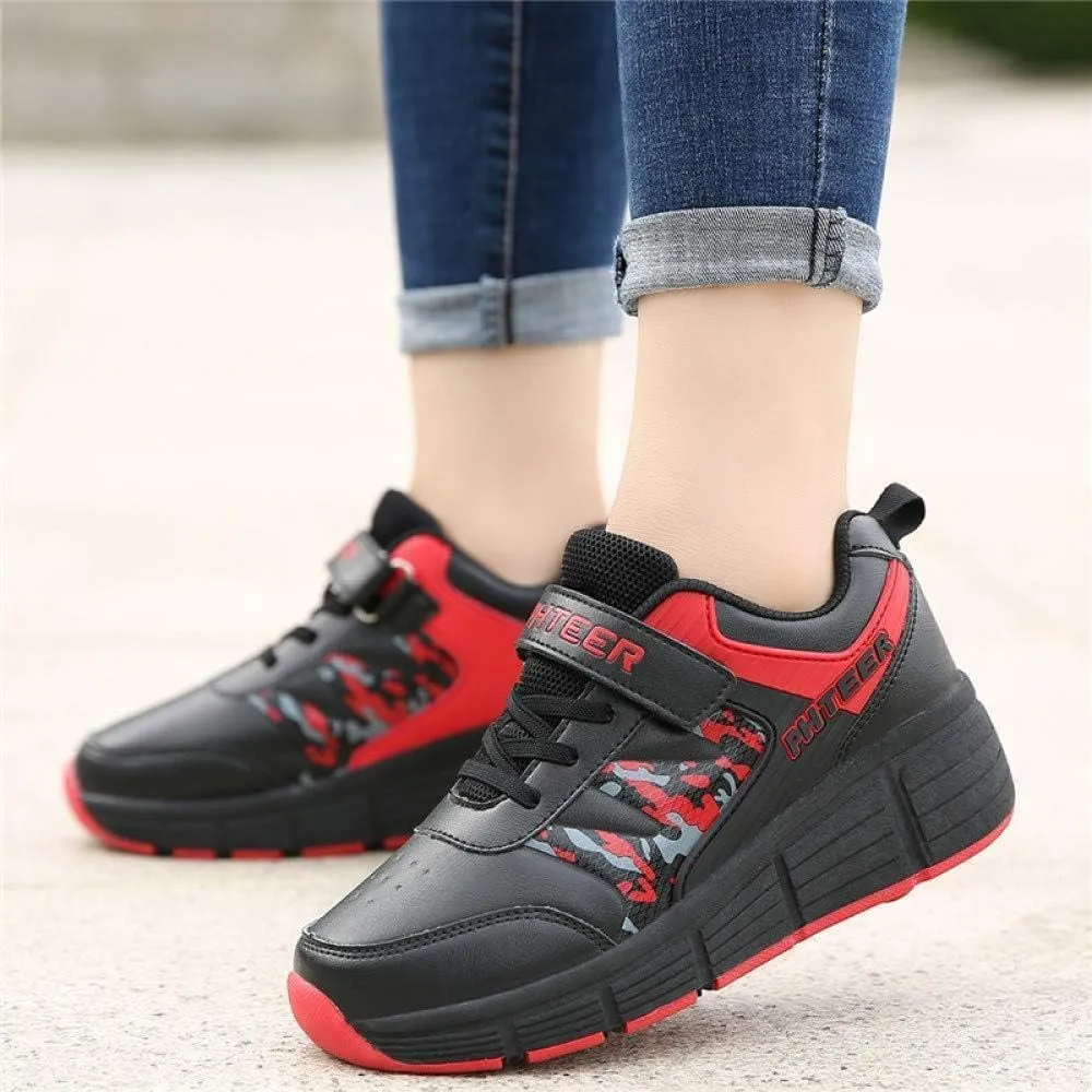 Roller Skates Girls Boys Multifunctional Roller Skates Outdoor Sports Gymnastics Trainers Automatic Retractable Technical Skateboard Shoes