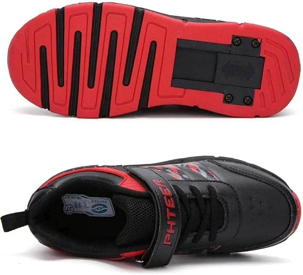Roller Skates Girls Boys Multifunctional Roller Skates Outdoor Sports Gymnastics Trainers Automatic Retractable Technical Skateboard Shoes