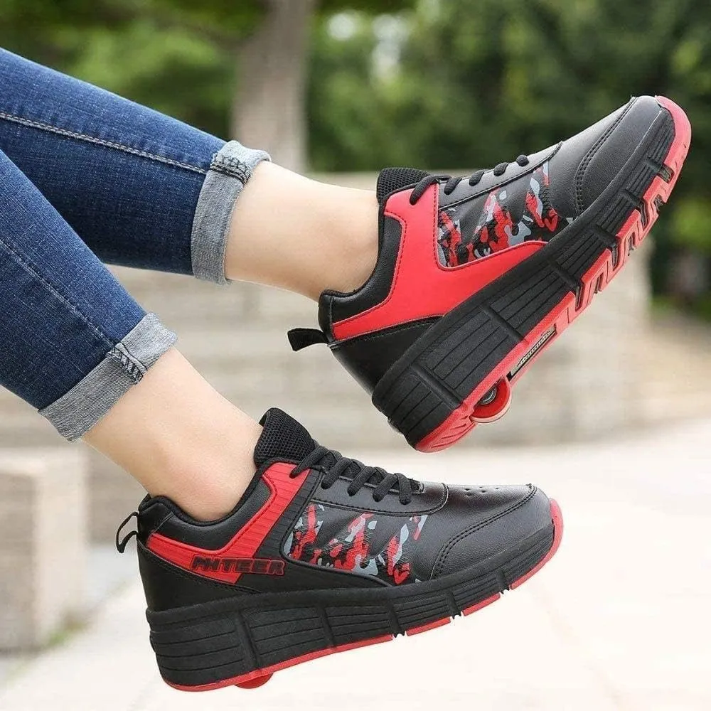 Roller Skates Girls Boys Multifunctional Roller Skates Outdoor Sports Gymnastics Trainers Automatic Retractable Technical Skateboard Shoes