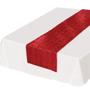 Sequined Party Table Runner - red