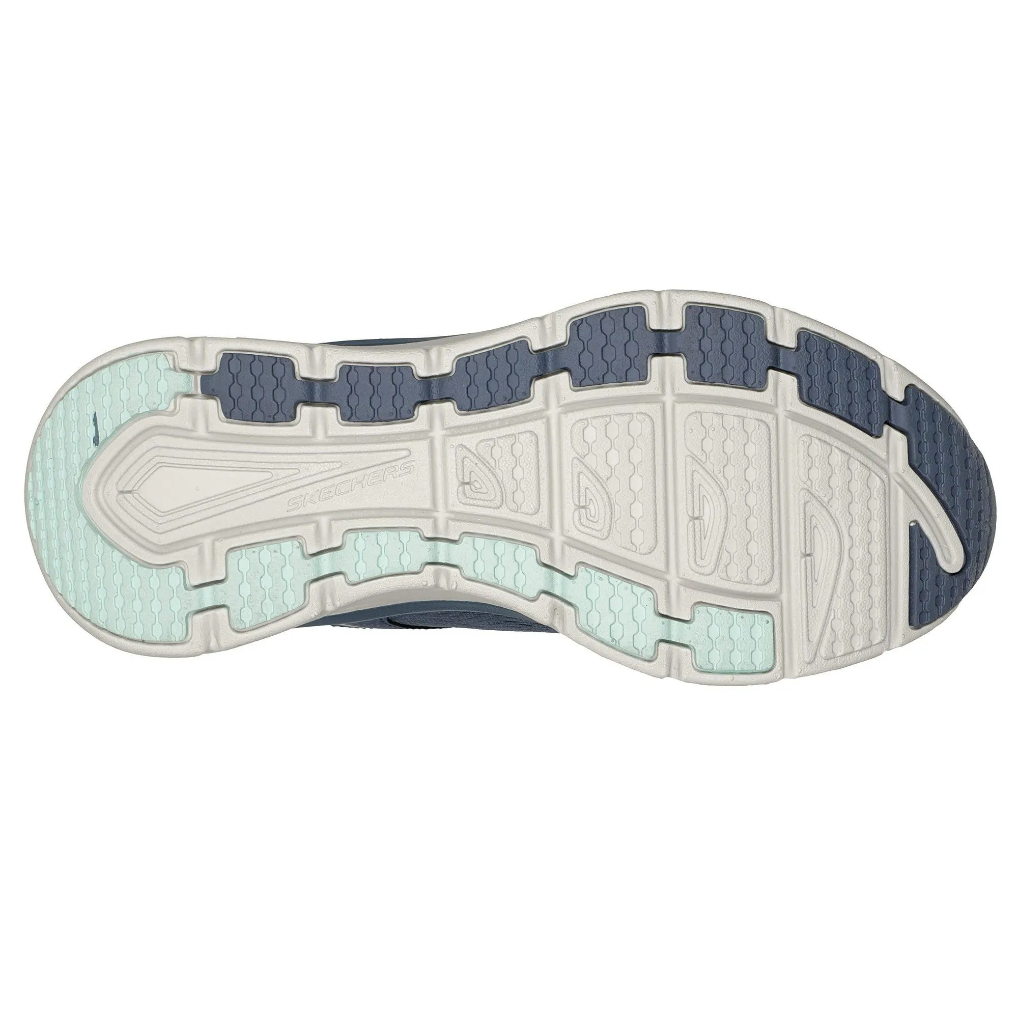 Skechers 149023 D'lux Walker-Infinite Motion Ladies Slate & Pink Leather & Textile Lace Up Trainers