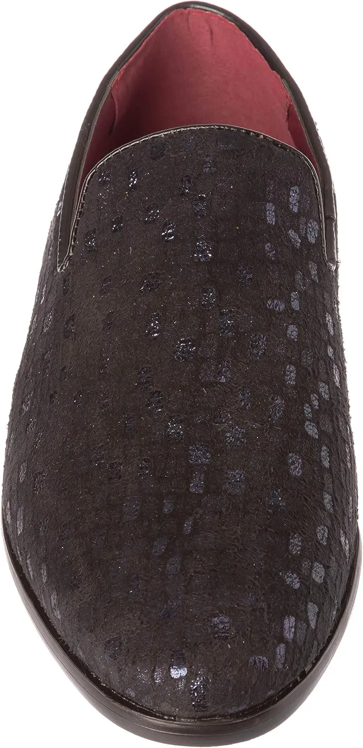 sparko14 Mens Slip-On Fashion-Loafer Sparkling-Glitter Dress-Shoes