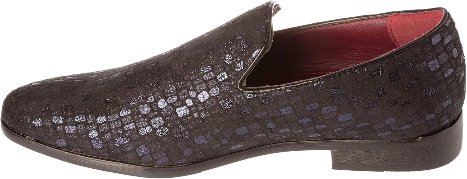 sparko14 Mens Slip-On Fashion-Loafer Sparkling-Glitter Dress-Shoes