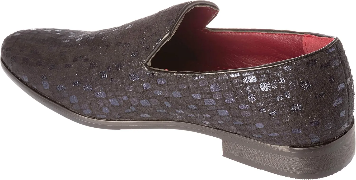 sparko14 Mens Slip-On Fashion-Loafer Sparkling-Glitter Dress-Shoes