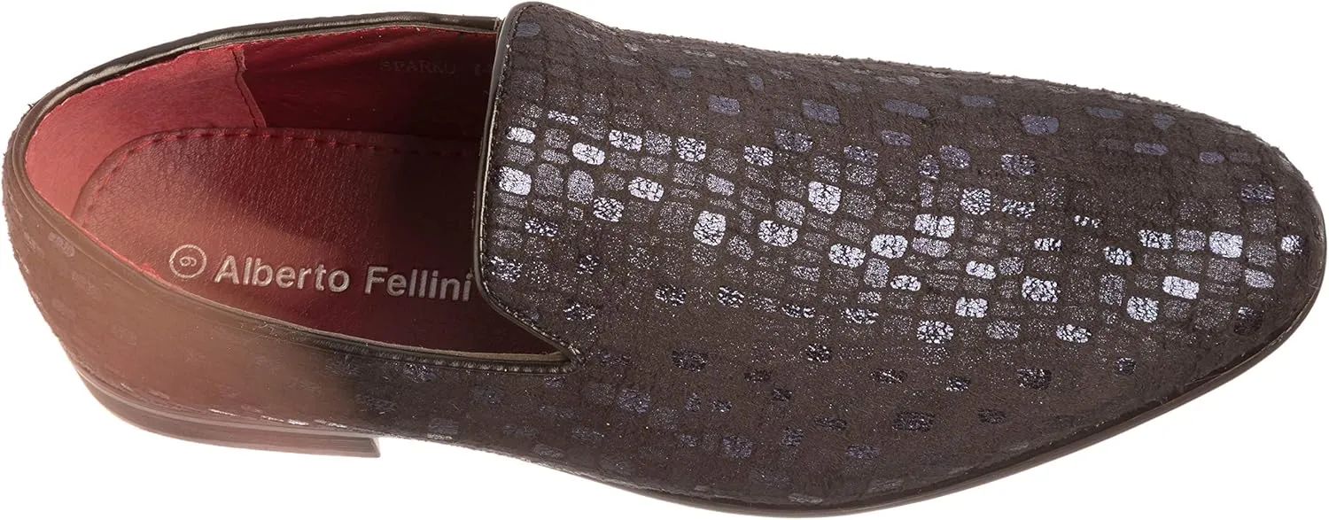sparko14 Mens Slip-On Fashion-Loafer Sparkling-Glitter Dress-Shoes