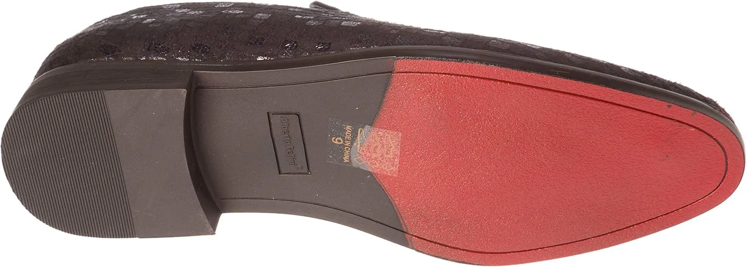 sparko14 Mens Slip-On Fashion-Loafer Sparkling-Glitter Dress-Shoes