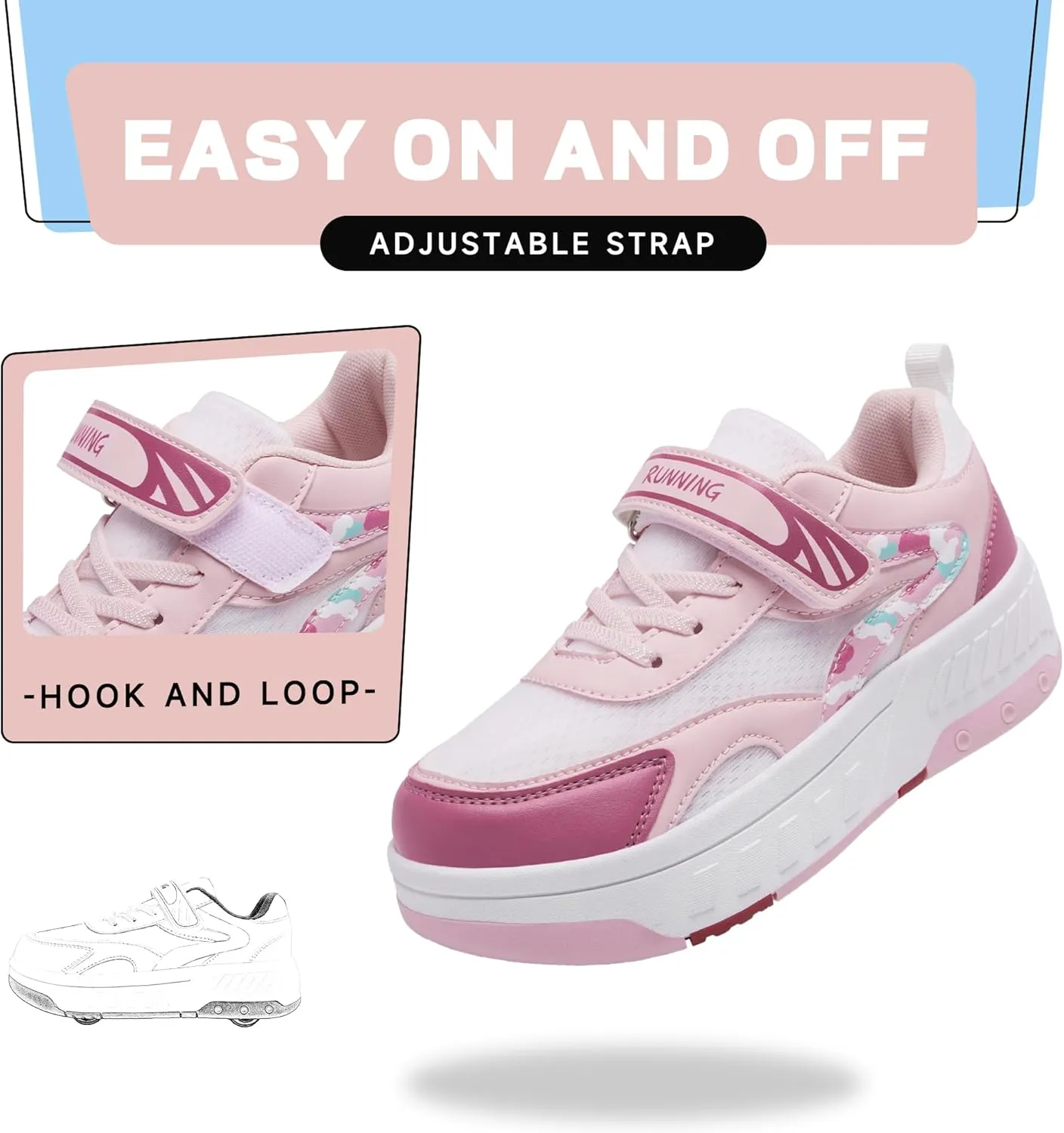 Summer Breathable Mesh 4-Wheel Kids Roller Skates Shoes for Boys Girls Stylish Durable Comfortable Sneaker