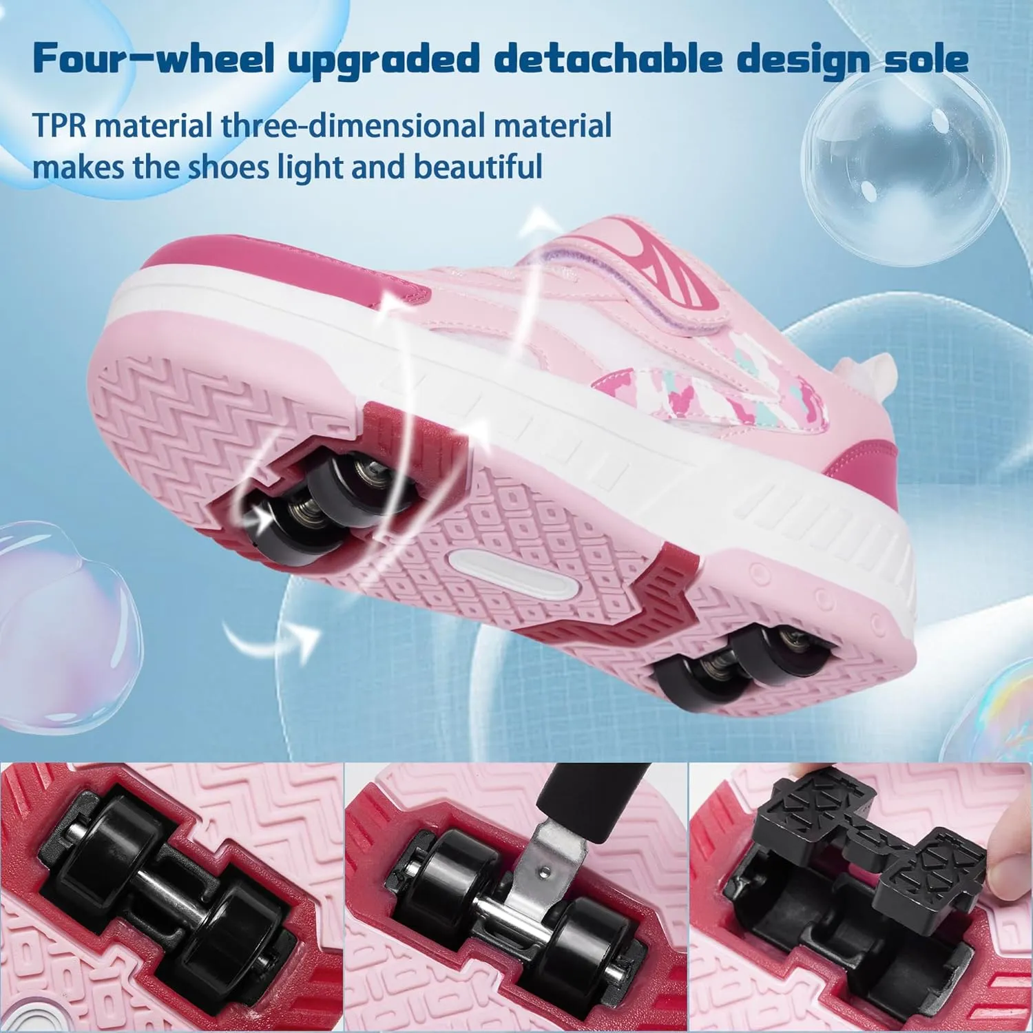 Summer Breathable Mesh 4-Wheel Kids Roller Skates Shoes for Boys Girls Stylish Durable Comfortable Sneaker