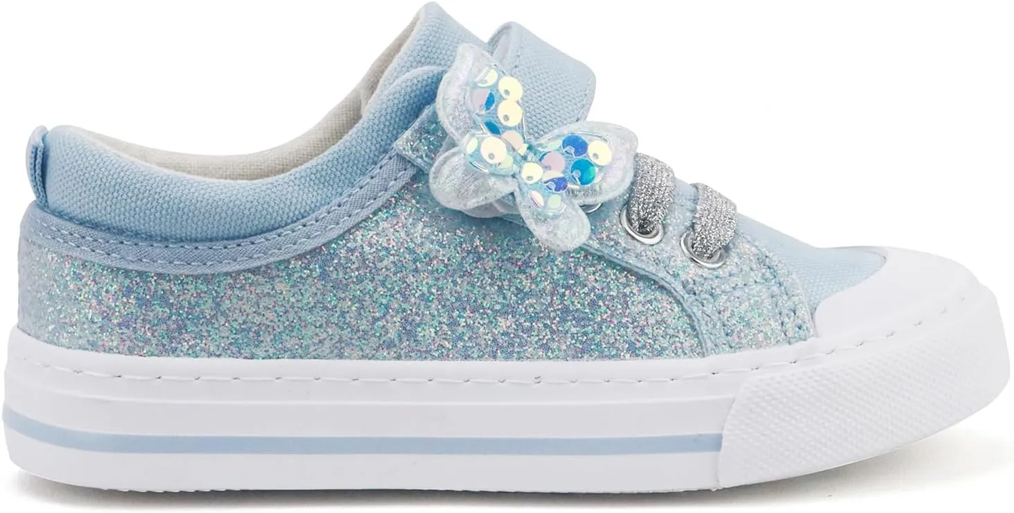 ToandonToddler Kids Sneakers Sparkle Fashion Glitter Sequins Canvas Shoes