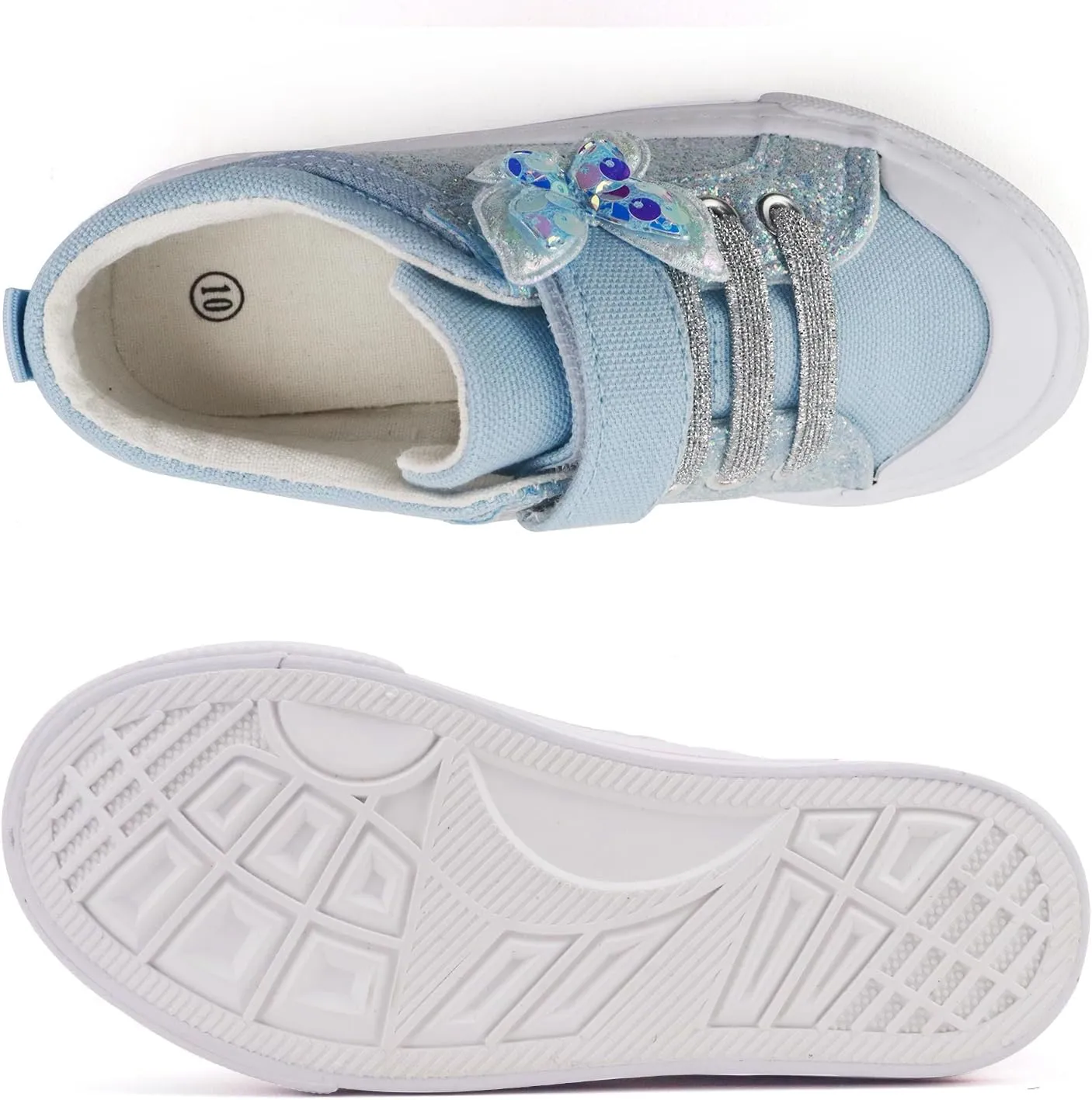 ToandonToddler Kids Sneakers Sparkle Fashion Glitter Sequins Canvas Shoes