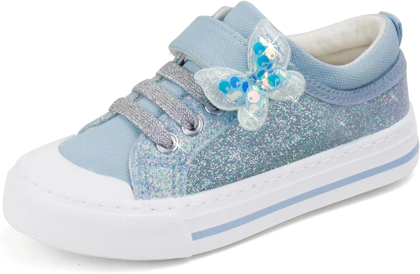 ToandonToddler Kids Sneakers Sparkle Fashion Glitter Sequins Canvas Shoes