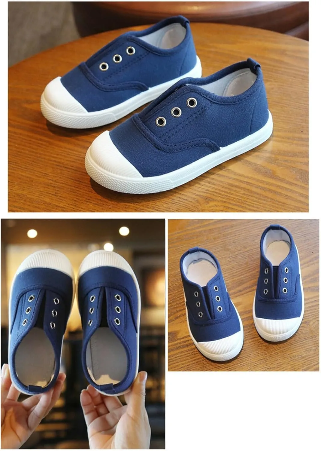 Toddler Girls Boys Canvas Light Weight Slip-On Sneakers Classical Cotton Flat Running Shoe Casual Walking Shoes