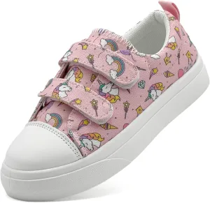 Toddler Shoes for Boys and Girls Low Top Adjustable Strap Kids Canvas Sneakers Walking Running Casual Shoes
