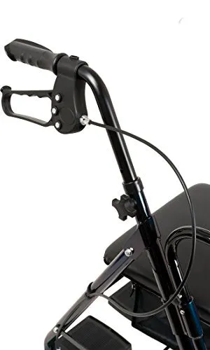 Transport Chair Rolling Walker with 6-inch Wheels, Adjustable, Backrest, Padded Seat (250 lb limit)